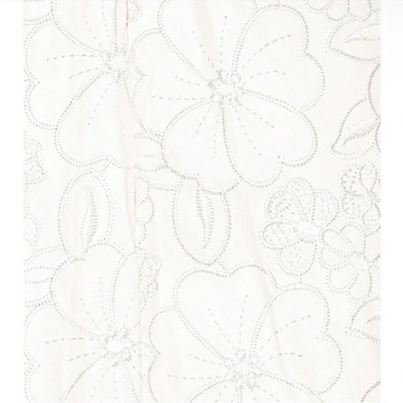 Amanda Uprichard Vegan Leather White Floral Embroidered Dress, Size Medium, EUC - Picture 4 of 11